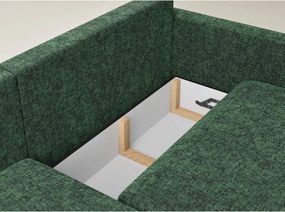 Тъмнозелен шенилов сгъваем/с място за съхранение ъглов диван (ляв ъгъл) Leon – Maison de Rêve