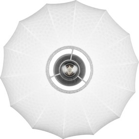 Бяло метално осветително тяло за таван с текстилен абажур ø 40 cm Madleine – Reality