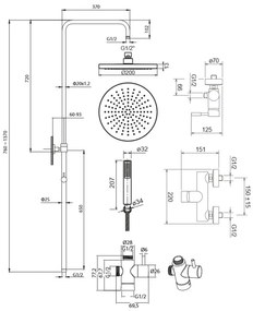 Душ колона LaTorre Tech-Inox