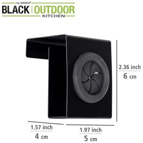 Черна кука за окачване Black Outdoor Kitchen - Wenko