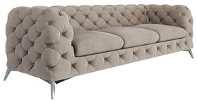 Сиво-бежов кадифен диван 243 cm Chelsea – Ropez