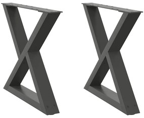 4012710 vidaXL Крака за масичка за кафе, 2 бр., антрацит, 60 x (42-43,3) см, стомана