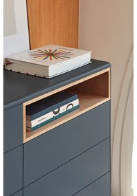 Тъмно сив нисък скрин 120x90 cm Corvo - Teulat