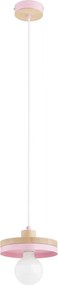 Висяща лампа на кабел LARSO 1xE27/15W/230V розова/бежова