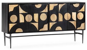 Черен скрин от масивно манго 175x90x40 cm Navya – MOME