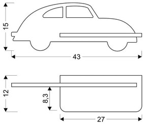 Черно детско осветително тяло Car - Candellux Lighting