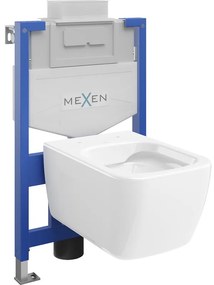 Комплект стенен тоалетен съд Mexen Fenix XS-U с wc чиния Margo, бял гланц - 6853342XX00