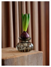 Светлосива стъклена ръчно изработена ваза (височина 9 cm) Inu – Zone