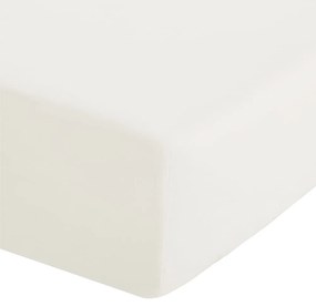 Кремав еластичен чаршаф от перкал 90x190 cm Easy Iron Percale – Catherine Lansfield
