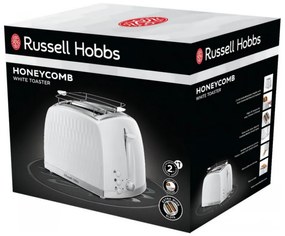 Разопакован: Тостер за хляб Russell Hobbs 26060-56, 850W, 2 филийки, Високо повдигане, Широки отвори, Размразяване, Бял