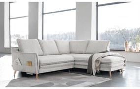 Бежов разтегателен ъглов диван (десен ъгъл) Charming Charlie – Miuform