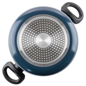 Дълбока тенджера Luigi Ferrero Prima FR-2245D, 22x13 см, 4.5 л, Незалепващо покритие с мраморен ефект, Индукция, Стъклен капак с отвор, Тъмносин