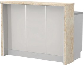 Островна кухненска пейка Modena-Length: 150 cm.-White glossy-Latino Marble