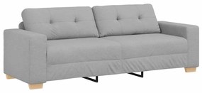 4105096 vidaXL 3-местен диван с възглавница Облачно сиво текстил