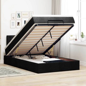 3312459 vidaXL Османска легло с матрак и LED, черно, 120x190 см, плат