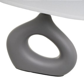 Бяло-сива керамична настолна лампа с текстилен абажур (височина 30 cm) – Casa Selección