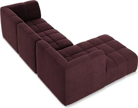 Бордо кадифен ъглов диван (ляв ъгъл) Aloha – Makamii