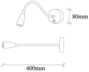 LED стенна лампа в златисто Reading – Opviq lights