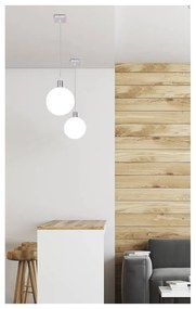 Висяща лампа в сребристо със стъклен абажур ø 15 cm Oden - Candellux Lighting