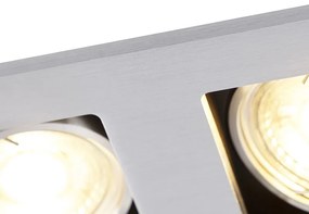 Комплект от 6 вградени прожектора алуминиеви правоъгълни 2-светлини - Qure