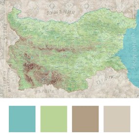 Фототапет Карта на България – Винтидж стил