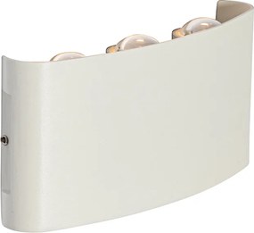 Външна стенна лампа бяла с LED 6-светлина IP54 - Silly