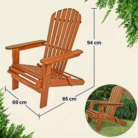 Градински сгъваеми шезлонги Adirondack от акациева дървесина - комплект от 2
