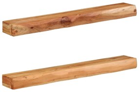 373632 vidaXL Стенни рафтове, 2 бр, 100x17x8 см, акациево дърво масив