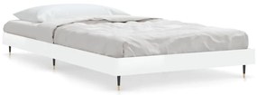 832199 vidaXL Рамка за легло, бял гланц, 90x190 см, инженерно дърво