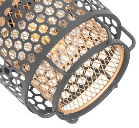 Дизайнерски таванен аплик черен със злато 2-светлина - Noud