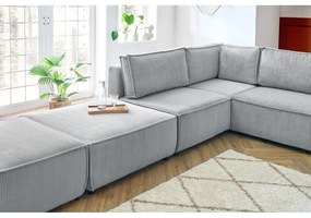 Светлосив променлив велурен U-образен ъглов диван Nihad modular - Bobochic Paris