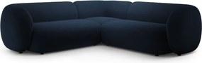 Син кадифен ъглов диван Kate – Micadoni