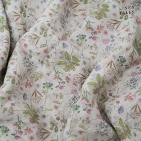 Еластичен ленен чаршаф в естествен цвят 160x200 cm Botany 2 – Linen Tales
