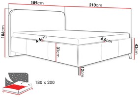 Тапицирано легло Holly-Leuko-180 x 200