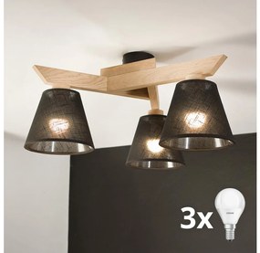 Brilagi - LED Полилей за повърхностен монтаж ANTHONY 3xE14/40W/230V дъб/черен