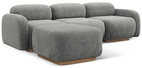 Сив модулен ъглов диван от букле Ailani – Makamii