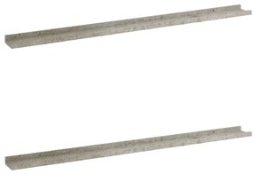 326703 vidaXL Стенни рафтове, 2 бр, бетонно сиви, 115x9x3 см