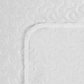 Бяла коледна покривка за легло с принт на снежинки