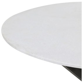 Черно-бяла кръгла трапезна маса с плот от имитация на мрамор ø 120 cm Tomochi – Light &amp; Living