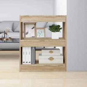 811649 vidaXL Библиотека/разделител за стая, дъб сонома, 60x30x72 см
