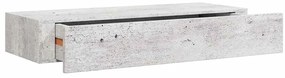 330265 vidaXL Стенен рафт с чекмедже, бетонно сив, 60x23,5x10 см, МДФ