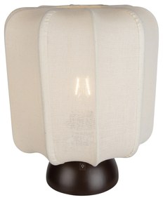 Japandi настолна лампа тъмен бронз с бежов абажур - Nori