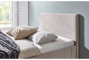 Бяло/кремаво двойно легло 140x200 cm тапицирано без ламелно дъно Leira – Meise Möbel