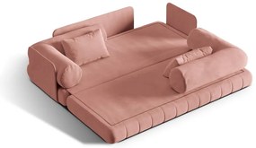 Розов кадифен сгъваем диван 206 cm Kemi – Cosmopolitan Design