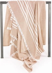 Бежово памучно одеяло 150x200 cm Solene – Tiseco Home Studio