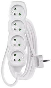 Удължител 4-извода 3м бял