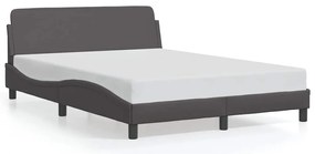 373201 vidaXL Рамка за легло Dover, сива, 140x200 см, изкуствена кожа