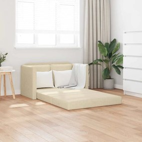 353970 vidaXL Подов разтегателен диван 2-в-1 кремав 112x174x55 см текстил