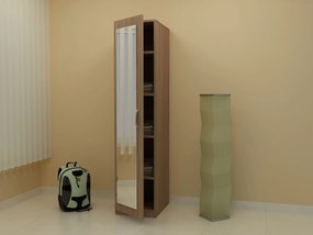 Еднокрилен гардероб с огледало G 8-dst, дъб амбер
