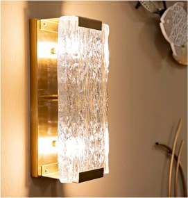 Стъклена стенна лампа в златист цвят Oblin – Mauro Ferretti